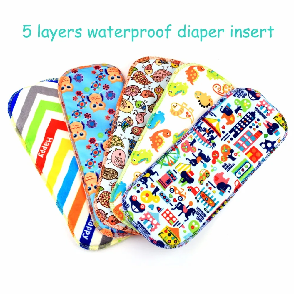 13.5*35cm 5layers reusable baby cloth diaper insert pattern microfiber