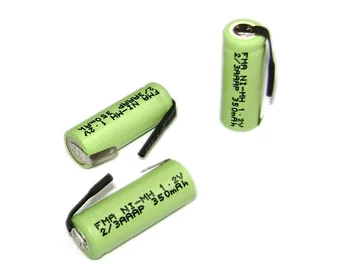 

50Pcs electric Shaver razor battery Ni-MH 2/3AAA 1.2V 350mAh 10*29mm W/Tabs