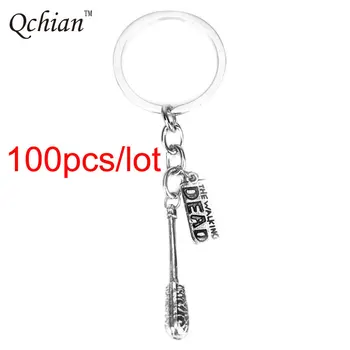 

100pcs The Walking Dead Keychain Lucille Negan's Bat Metal Baseball Key Chains for Men Car Keyholder Ring Fashion Accessory