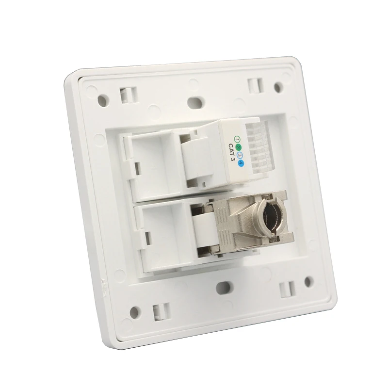 Two Port RJ11+ CAT6A RJ45 wall panel pic 2