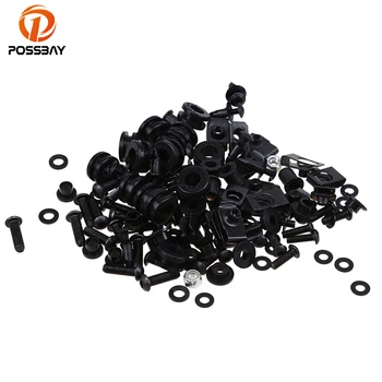 

POSSBAY 5Types Motorcycle Fairing Screws Bolts Kit Black For Yamaha R1 1998-2002 2002-2003 2004-2006 2007-2008 2009-2013 ATV