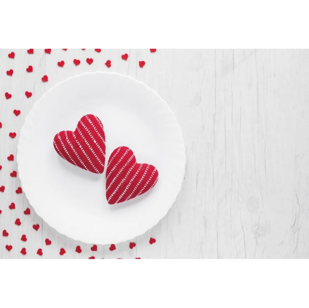 

Laeacco Wooden Boards Wall Plate Red Hearts Party Ceremony Scene Photography Backgrounds Photographic Backdrops For Photo Studio