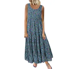 JAYCOSIN – robe longue sans manches pour femmes, imprimé Floral quotidien, nouvelle collection été 2019, 19jun24