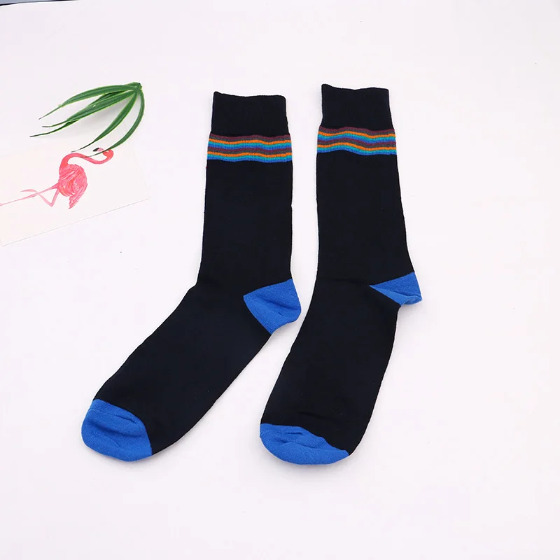 Hot Sale Casual Mens Long Socks New Autumn And Winter Plaid Multi-color Retro Cotton Dot socks - Цвет: Лаванда