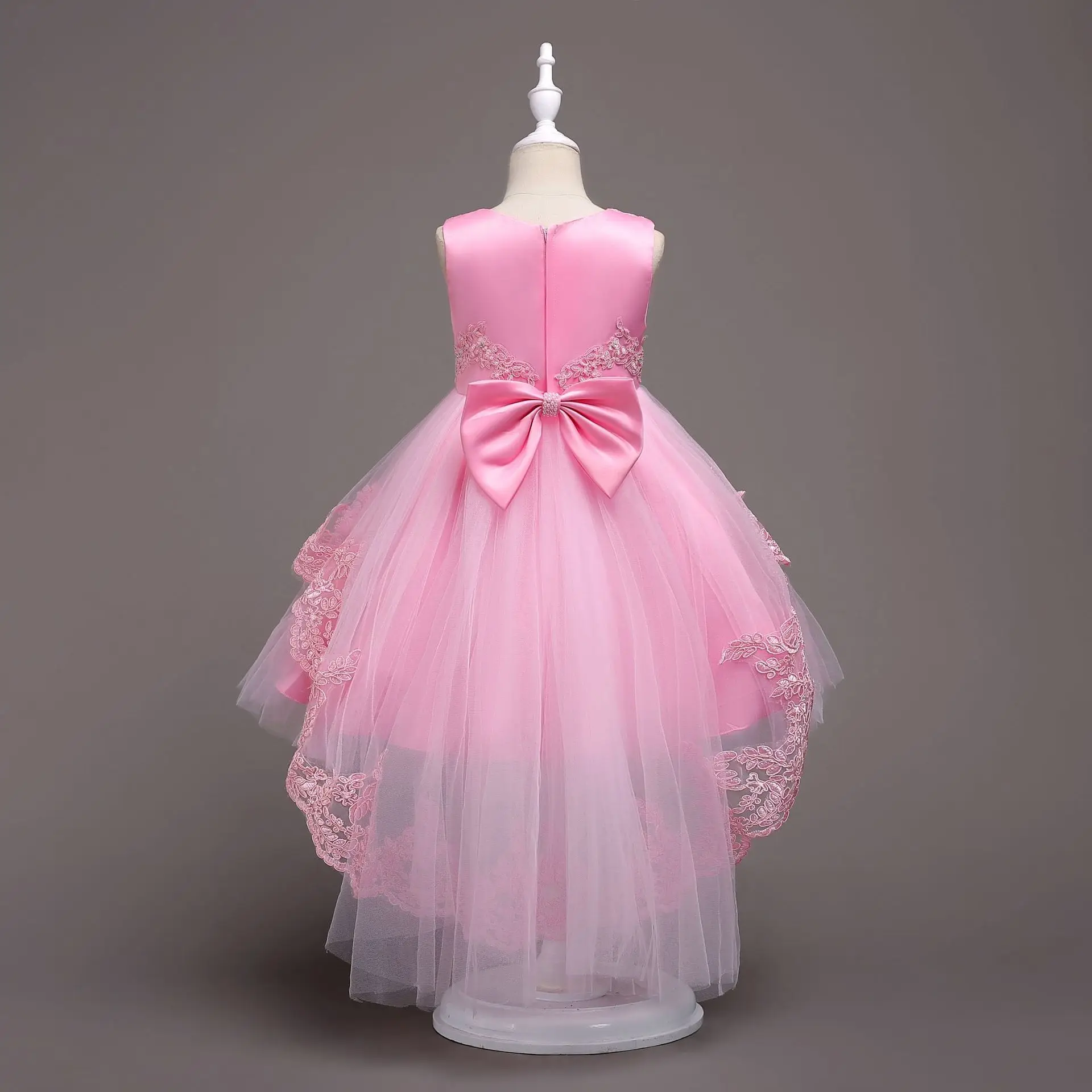 Детская маскарадная праздничная одежда с бисером и кружевом; дизайнерское Элегантное свадебное платье для маленьких девочек; детское пышное платье белого, красного и розового цветов