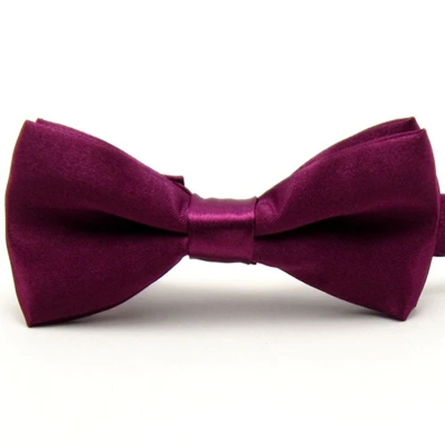 Детский однотонный Атлас регулируемый галстук-бабочка для мальчиков, Свадебная вечеринка, галстук-бабочка, YYTIE0002 - Цвет: Purple Red