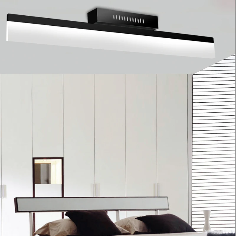 Long Striped LED Ceiling Light Office Bedroom Modern Simple Wall