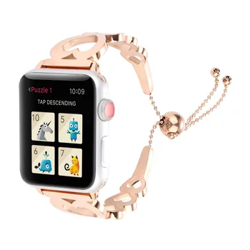 

Fashion Stainless Steel Bracelet women Watchband For Apple Watch series 4 3 2 1 replacement strap for apple iwatch 44/42/40/38mm