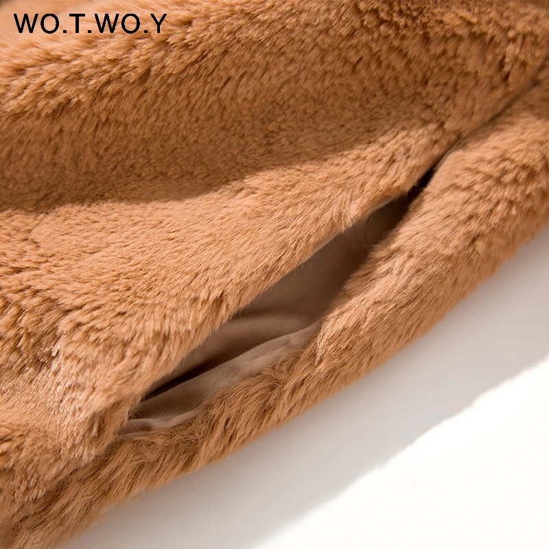 High Quality Faux Fur Coat Women Thicken Warm Autumn Winter Jackets Women Plush Teddy Coat Female Streetwear Outerwear