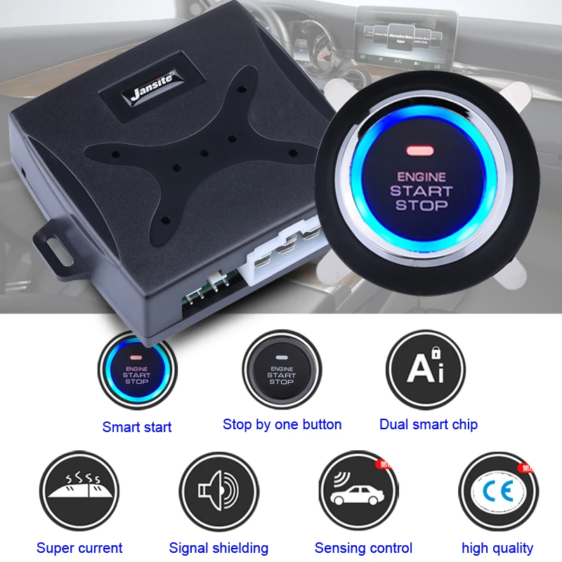 Jansite автоматический Автомобильный аварийный двигатель Кнопка Starline Start Stop RFID