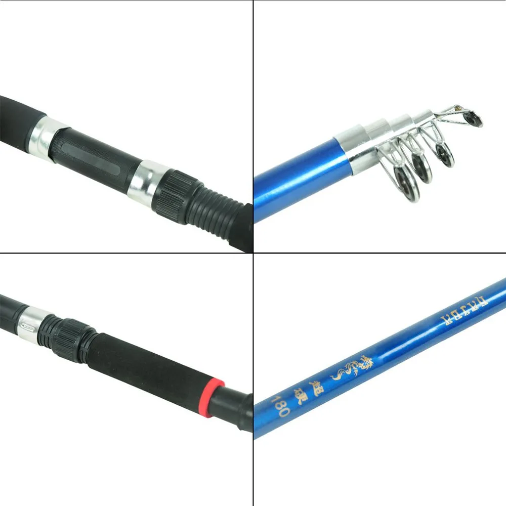 OUTAD 2.4M/2.7M/3M Fiberglass Telescopic Fishing Rod Combo Set Folding Fishing Pole With 200 Fishing Reel Fishing Tools Kits