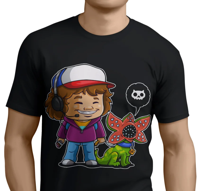 CAMISETA странные вещи Дастин дартс и NOUGAT CUSTOM ART мультфильм смешные топы тройник
