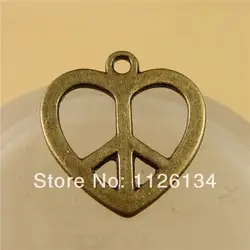 2014 Новое поступление винтажные ювелирных изделий Античная бронзовая Сердце знак мира