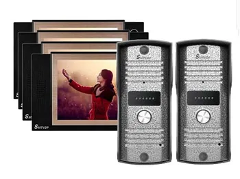 

XinSiL For 2 Doors New Arrival 8" Video DoorPhone Doorbell Intercom Metal Shell 700TVLine Camera Night Vision 4 Monitor+2 Camera