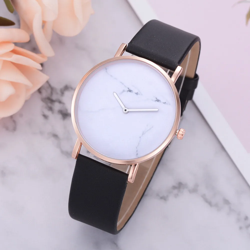 Новая мода Montre Femme с мраморным принтом под кожаное платье кварцевые часы Топ бренд женские часы женские нежные часы Bayan Kol Saati* A