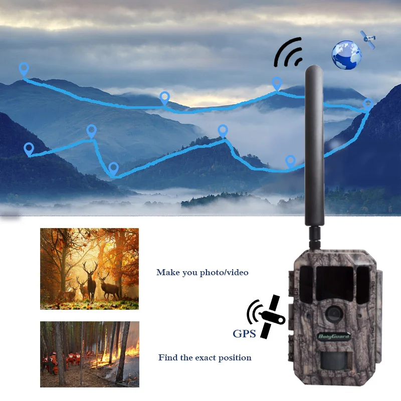 Bolyguard охотничья камера 4G gps Trail камера ночного видения MMS SMS Черный ИК 36MP 100ft фото ловушки тепловизоры Дикая камера - Цвет: BG668-VE36W