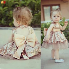 AD Милое праздничное платье на день рождения для девочек малыша Back-вырезать для свадебного торжества для маленьких девочек платье для сцены Детская одежда