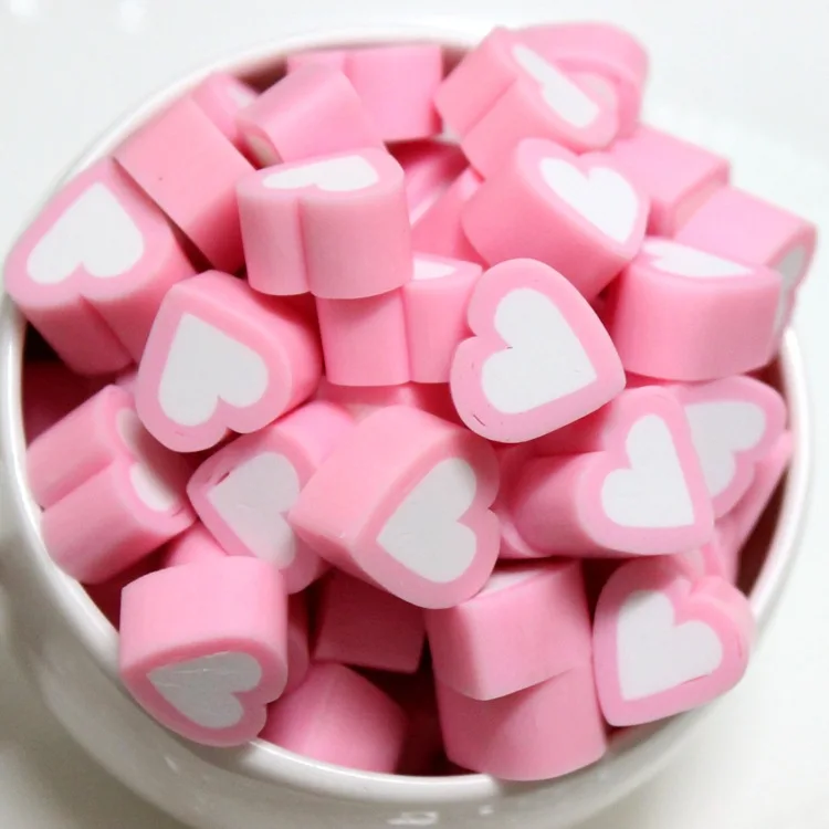 

10pcs Mini Heart Flower Filler For Clear/Fluffy Mud Box Popular Toys Kids Lizun Slime DIY Kit Accessories Children Modeling Clay