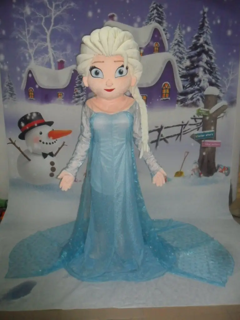 

Elsa Anna Mascot Costume Olaf Fancy Party Dress Birthday Party Princess Dress Performance Props Outfit Adult Size