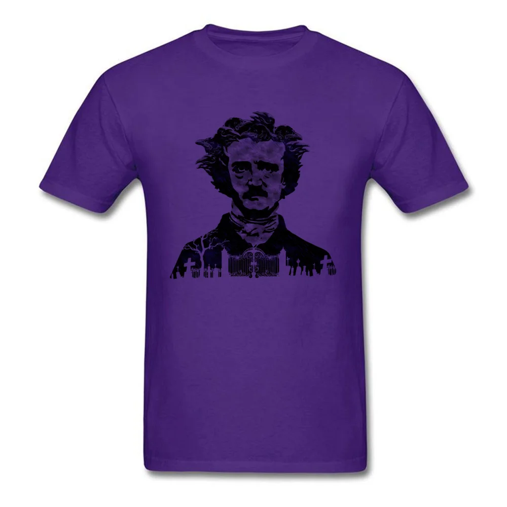  Men Top T-shirts The Raven Funny Tops Shirt 100% Cotton Round Collar Short Sleeve Leisure Tops & Tees Summer Top Quality The Raven purple