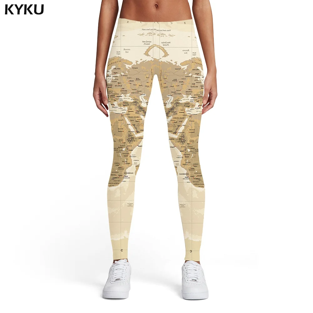 thigh highs KYKU Newspaper Leggings Women Character Leggins Black And White Ladies Gothic Elastic Sport Womens Leggings Pants Jeggings peach lift leggings Leggings
