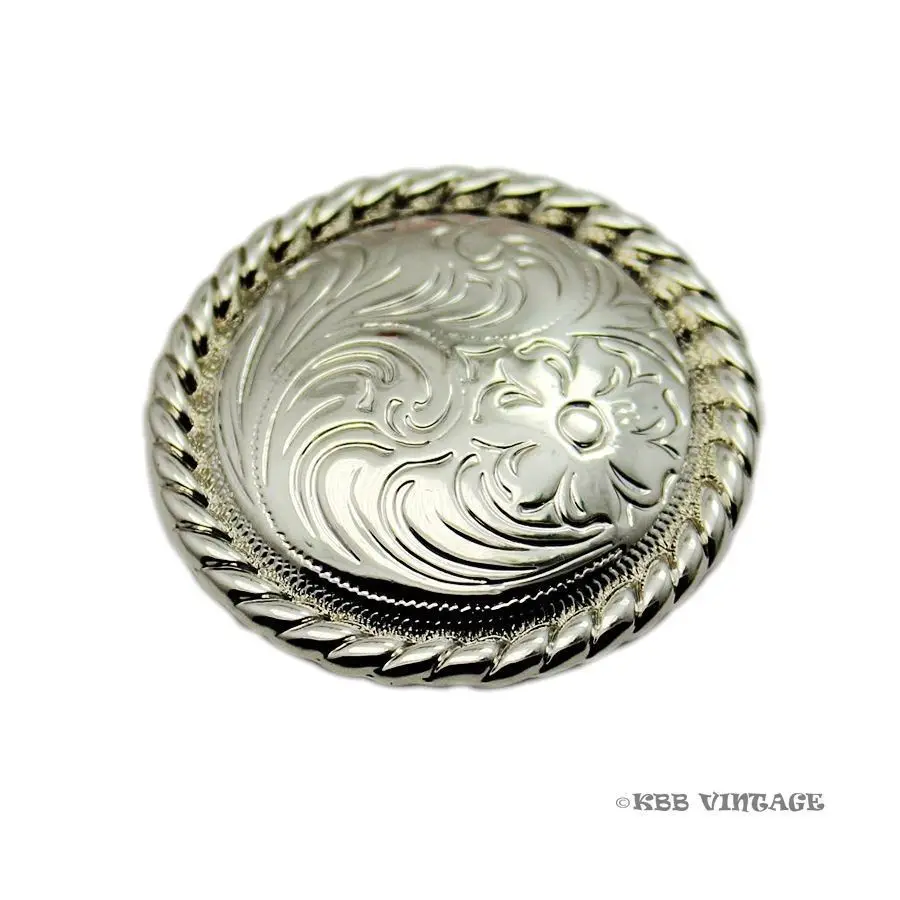 

(KB903) 10pc 1-1/2'' Western Headstall Round Rope Button Leathercraft Silver