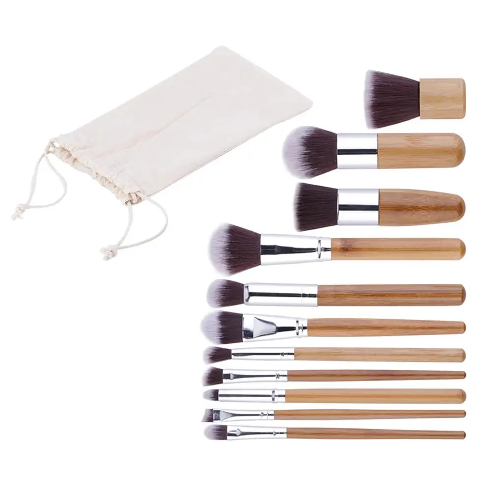 Professional Natural Bamboo Makeup Brushes Foundation Blending Brush