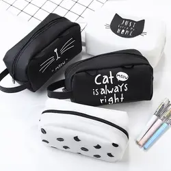 Большой ёмкость милые карандаш «кавай» чехол с красивой картинкой Cat школьный Карандаш сумка дети коробка животные питания канцелярские