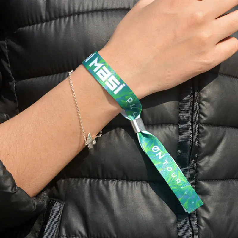 Free Shipping 50pcs Lot One Time Use Party Wristbands Polyester Wristbands Polyester