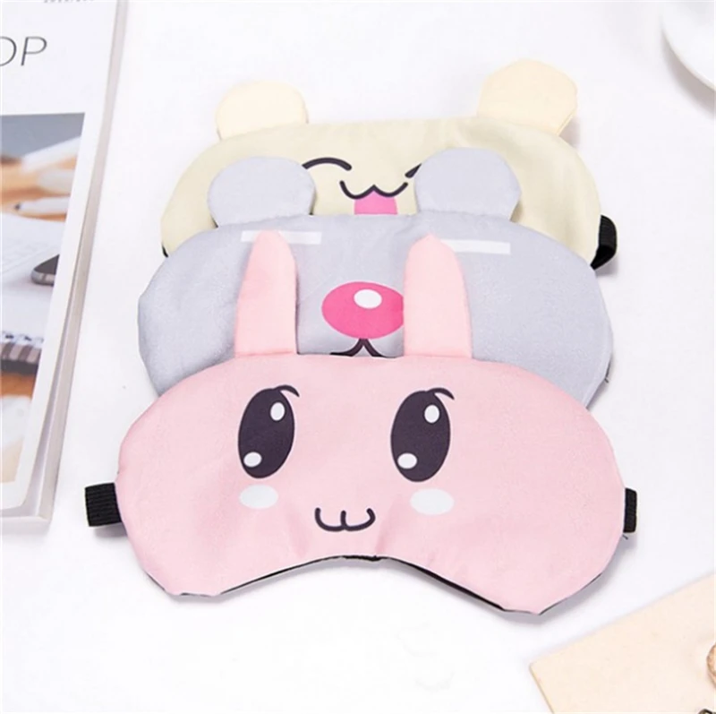 

1pc Cute Cartoon Eye Mask Travel Sleep Adjustable Elastic Strap Plush Cute Sleeping Eyeshade