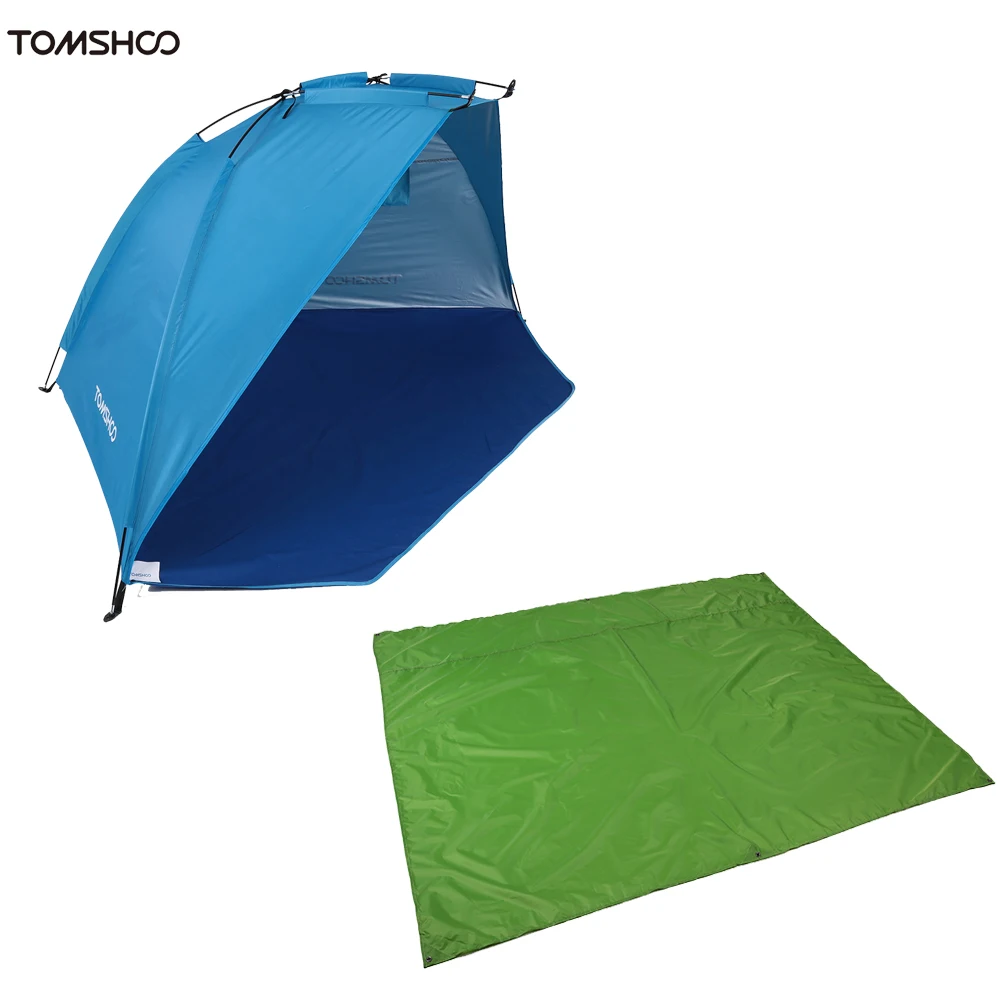 TOMSHOO Outdoor Beach Mat Tent Kit UV Protection Summer Tent +Camping