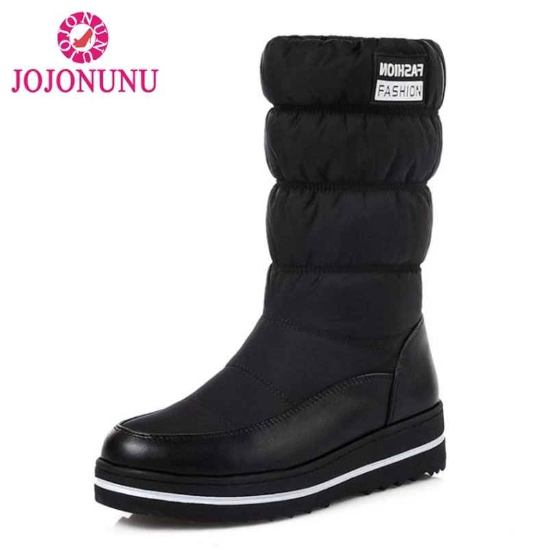 

FITWEE Plus Size 35-44 New Snow Boots Women Warm Cotton Down Winter Shoes Woman Short Boots Fur Platform Ladies Mid Calf Boots