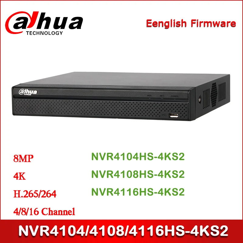 Dahua NVR4104HS-4KS2 4 Channel Compact 1U 4K/&H.265 Lite Network Video Recorder