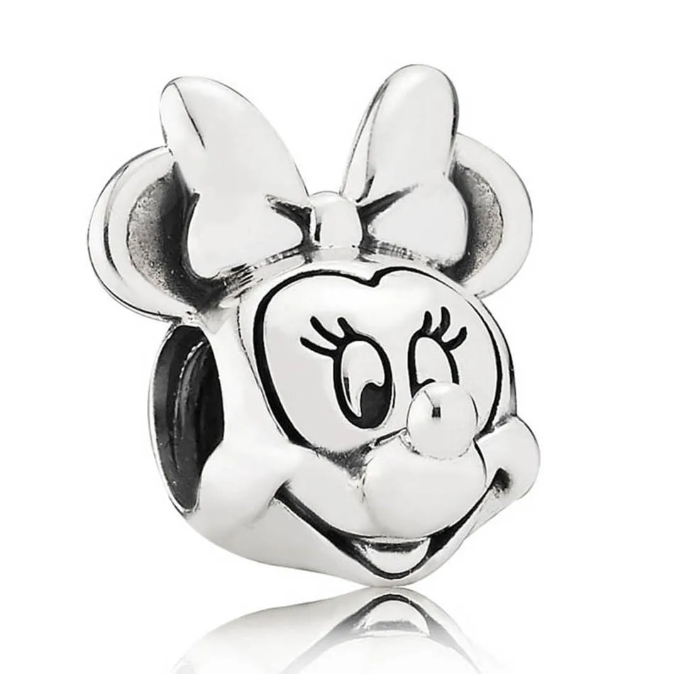 

Authentic S925 Sterling Silver DIY Jewelry Minnie Portrait Charms fit Lady Bracelet Bangle Lady DIY Jewelry