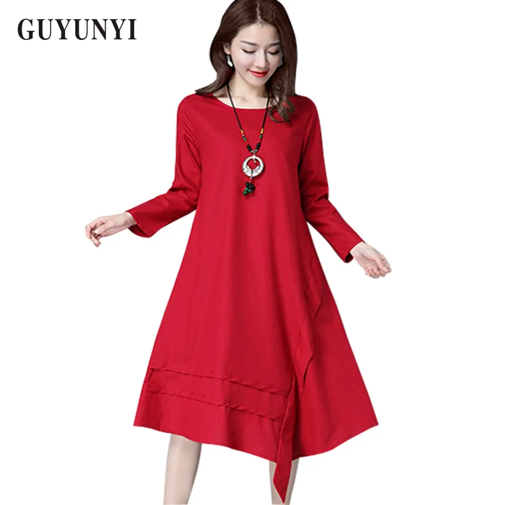 Red Linen Summer Dress