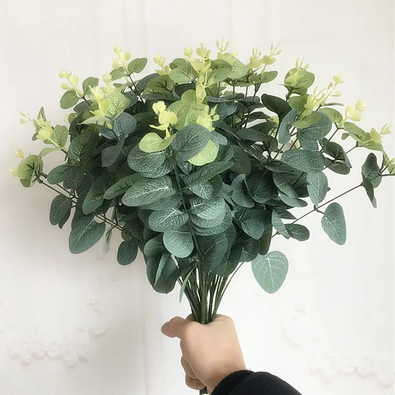 

Small Eucalyptus tree branch silk Artificial plants home garden decoration DIY Flower arrangment Faux foliage fake plant