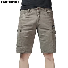 Новинка, летние мужские шорты кэжуал, однотонные повседневные рабочие шорты, хлопковые шорты с карманами серого цвета, прямые шорты высокого качества, 38