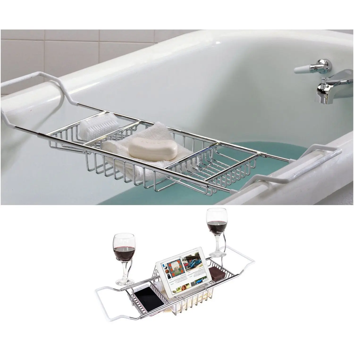 Preise Über Badewanne Racks Dusche Organizer Badewanne Caddy Tablett mit Verlängerung Seiten
