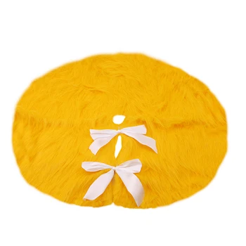 

Fashion Gold Yellow Plush Christmas Tree Skirts Fur Carpet Merry Christmas Decoration For Home Tree Skirts New Year Decoration