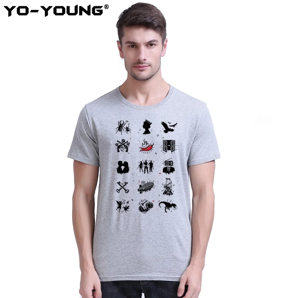 

Yo-Young Men T Shirts The Rock Bands Funny LOGO Design Digital Print 100% Cotton Causal Summer Top Tees Homme Customized