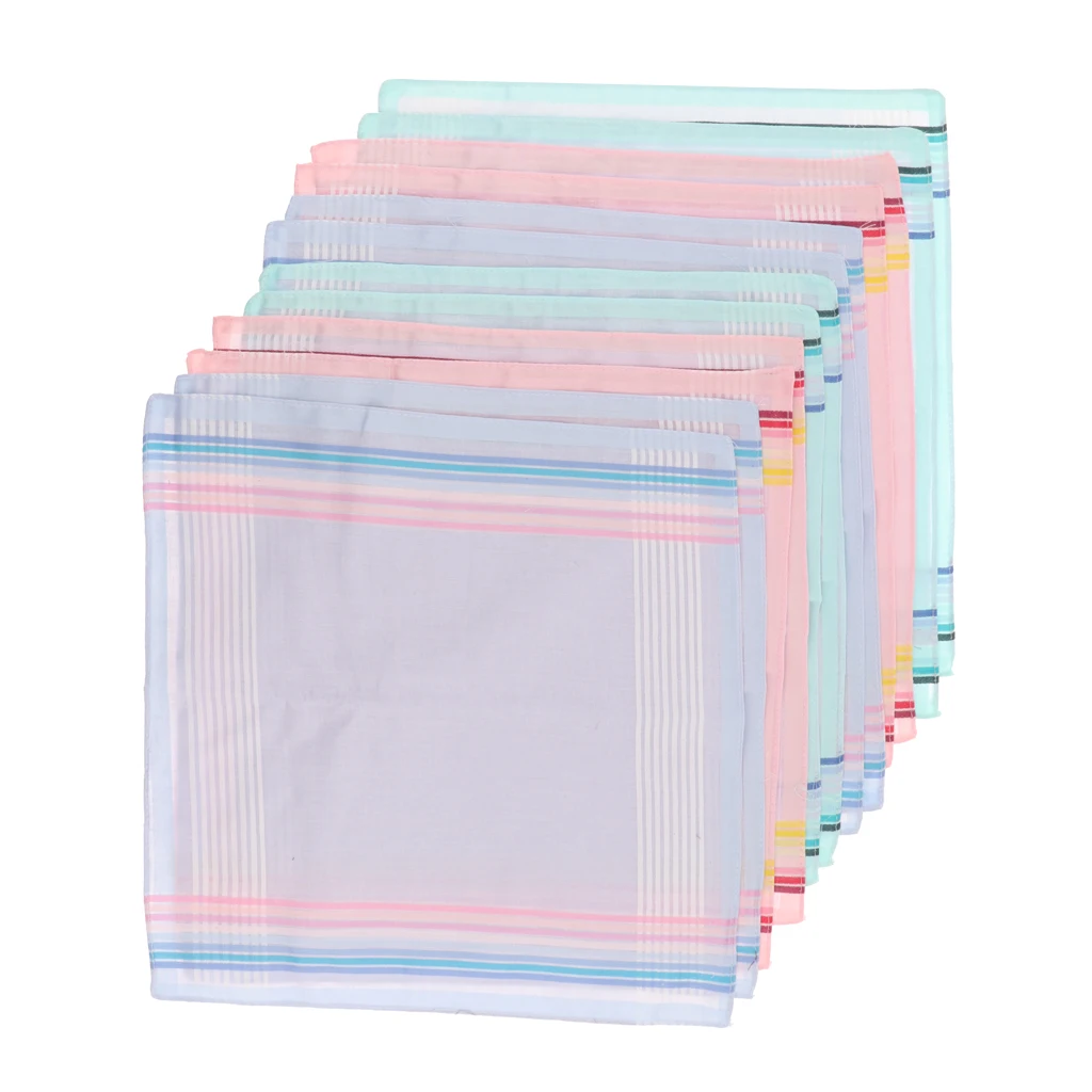 12 Pieces Vintage Moisture-wicking Hankie 100% Cotton Pocket Square Hanky Small Pocket Hankerchief for Men Women