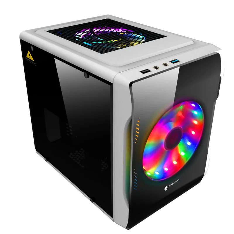 

290*205*280mm Mini Full-side Transparent PC Gamer computer case Vertical Desktop Chassis For ITX Motherboards Dust-Proof Frame