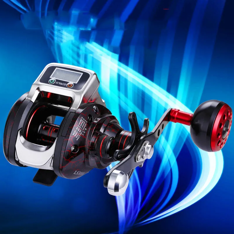 

LS3000 Digital Counting Wheel Bait Casting Reel Rate ratio 6.3:1 14+1bb Max Drag 5kg Large Throwing Red Fishing Spool