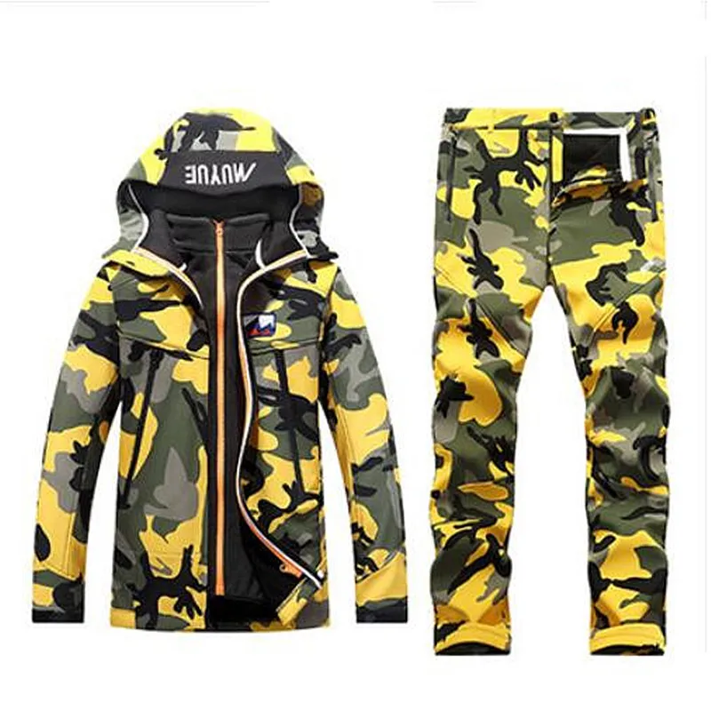 

Men's Winter 3 in1 Camouflage soft shell Waterproof Jacket Outdoor Sport fishing Coat Hiking Trekking Windproof warm Jackets