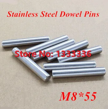 

20pcs/lot M8*55 GB119 Stainless Steel Dowel Pins / Round Cylinder Parallel Pin Dia 8mm
