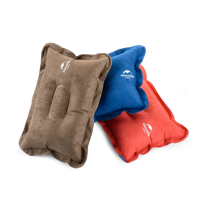  Outdoor inflatable pillow travel nap suede comfortable air sleeping pad beach blanket mattress camp