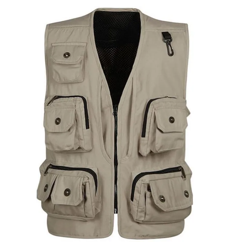 Buy Summer Mens Multi Big Pockets Outdoor Vest Photographer Trekking Hiking