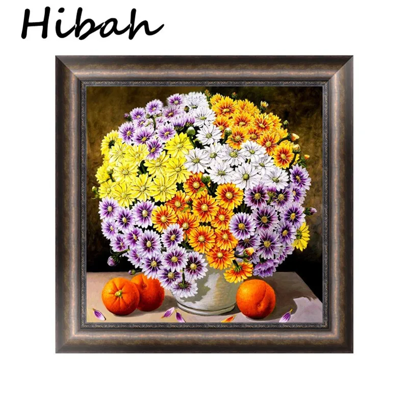 

3D DIY resin diamonds flower arrangement cross stitch round diamond embroidery flower bloom diamond mosaic crafts