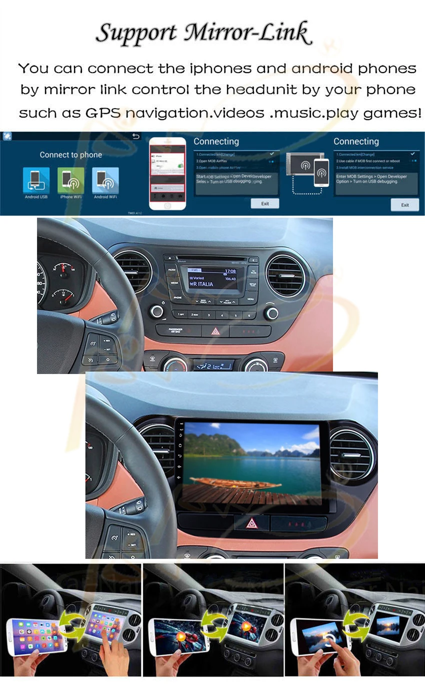 Flash Deal Android 8.1 Car Radio GPS Navi for Hyundai I10 2013-2016 Car Audio LHD Touch Screen Multimedia Player Head Unit Wifi BT 5