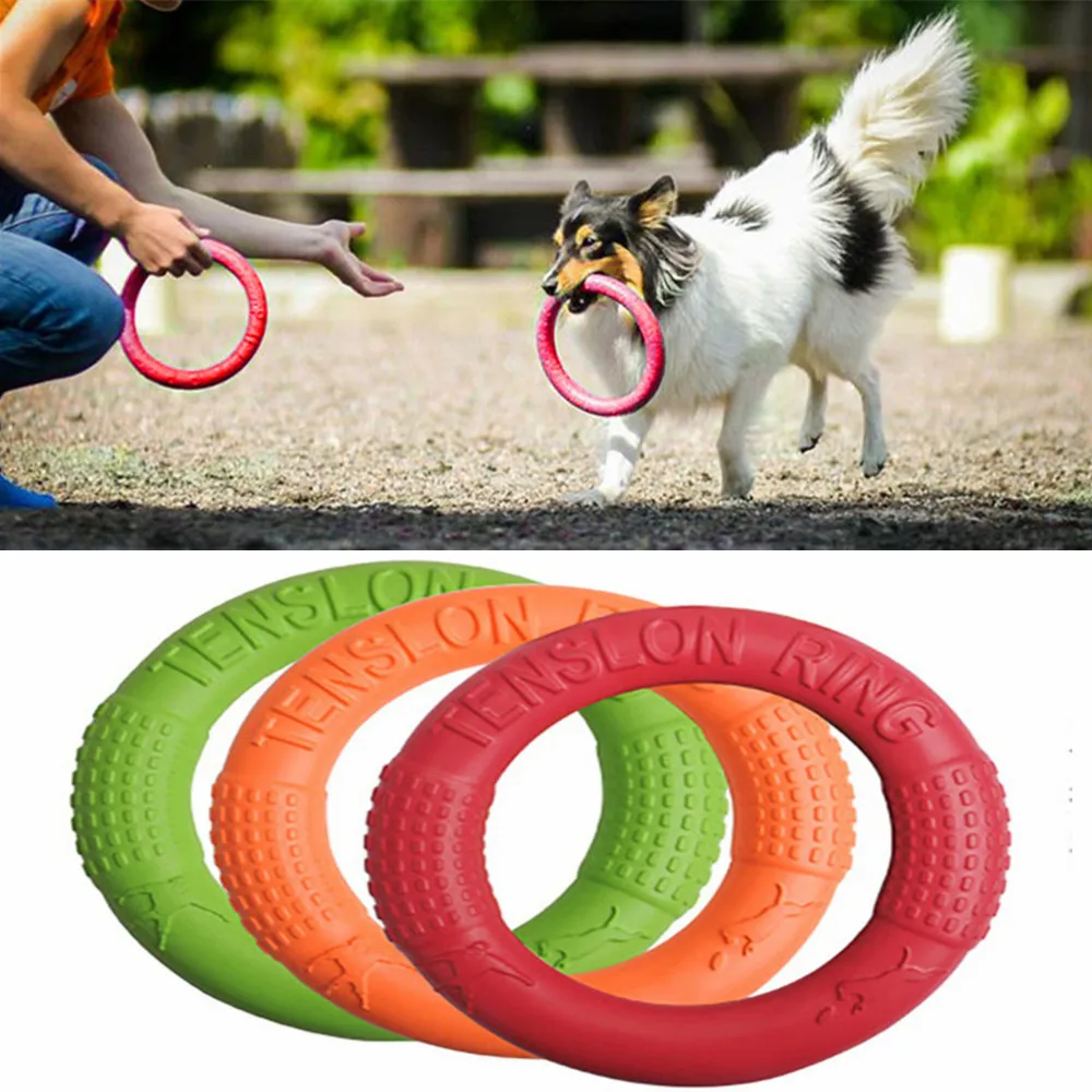 Игрушки для собак круглые кольца/Летающие Диски/жевательные игрушки кольцо EVA игрушка для домашних животных для собак интерактивный шар для маленьких средних собак кошки